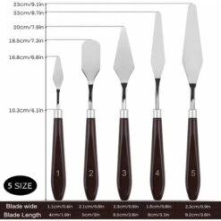 Coltelli Da Pittura In Acciaio Inossidabile Coltello Da Tavolo Per Pittura A Olio Per Artisti Spatola Accessori Per Pittura A Olio Miscelazione Del Colore 5 Pezzi -ProSald Italia 71377738 5