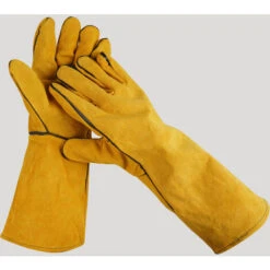 Guanti Per Saldatura Guanti Resistenti Al Calore Guanti Ignifughi Per Bruciatori A Legna Guanti Per Saldatura In Crosta Di Mucca Guanti Per Barbecue Forno A Legna Verde Giallastro -ProSald Italia 71884804 2