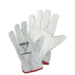 UFO Guanto In Pelle Fiore E Crosta Orlato - Taglia: 10