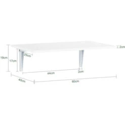 SoBuy FWT21-W,Tavolo Da Muro Pieghevole,due Supporti In Ferro ,6040 Cm, Bianco, -ProSald Italia 7330547 5
