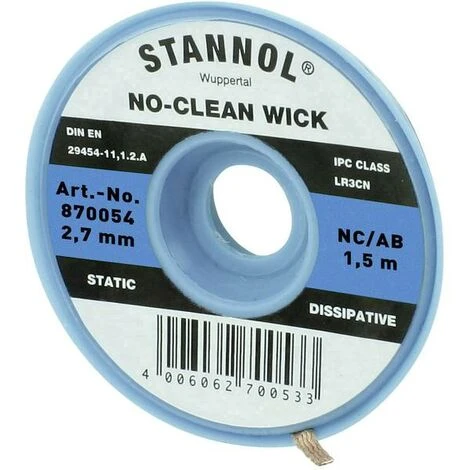 Stannol NC/BB Treccia Lunghezza 1.5 M Larghezza 2.7 Mm 3 Stannol NC/BB Treccia Lunghezza 1.5 M Larghezza 2.7 Mm