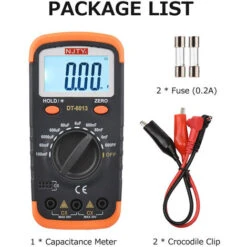 Misuratore Di Capacità Digitale Con Display LCD Retroilluminato Da 600 PF A 100 MF Kit Tester Per Condensatori Ad Alta Precisione 6000 Conteggi Con Clip A Coccodrillo E Fusibili Da 0,2 A (nero E Aranc -ProSald Italia 77672918 5