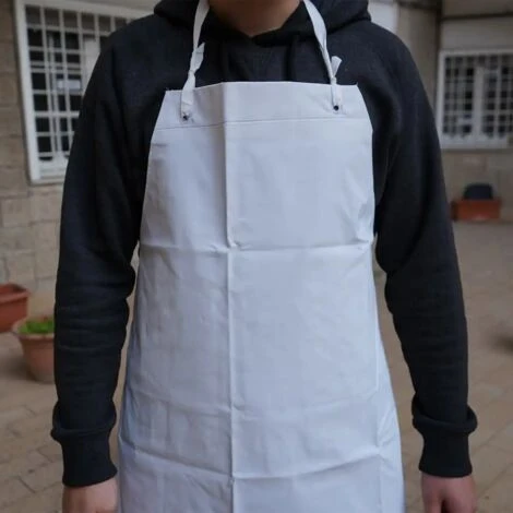 Grembiule Di Protezione Da Lavoro In PVC Impermeabile Multiuso 75x110cm Bianco 4 Grembiule Di Protezione Da Lavoro In PVC Impermeabile Multiuso 75x110cm Bianco - immagine 2