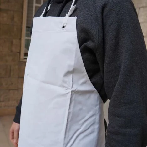 Grembiule Di Protezione Da Lavoro In PVC Impermeabile Multiuso 75x110cm Bianco 5 Grembiule Di Protezione Da Lavoro In PVC Impermeabile Multiuso 75x110cm Bianco - immagine 3