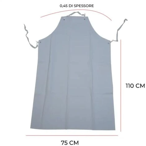 Grembiule Di Protezione Da Lavoro In PVC Impermeabile Multiuso 75x110cm Bianco 6 Grembiule Di Protezione Da Lavoro In PVC Impermeabile Multiuso 75x110cm Bianco - immagine 4
