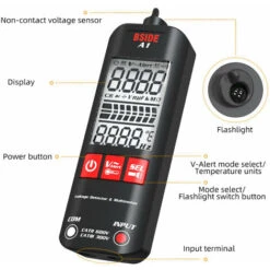 Mini Multimetro LCD Tester Digitale Rilevatore Di Tensione 2000 Conteggi DC/AC Tensione Frequenza Resistenza NCV Continuità Filo Sotto Tensione Controllo Filo Neutro Vero Misuratore RMS (Nero A1) 9 Mini Multimetro LCD Tester Digitale Rilevatore Di Tensione 2000 Conteggi DC/AC Tensione Frequenza Resistenza NCV Continuità Filo Sotto Tensione Controllo Filo Neutro Vero Misuratore RMS (Nero A1) -ProSald Italia 79171800 3