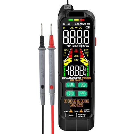 Multimetro Digitale Tester Professionale Misuratore Di Corrente Alternata Corrente Continua Tensione Multimetro True RMS Capacità Rilevatore Di Temperatura Multitester (ZL126A) 3 Multimetro Digitale Tester Professionale Misuratore Di Corrente Alternata Corrente Continua Tensione Multimetro True RMS Capacità Rilevatore Di Temperatura Multitester (ZL126A)