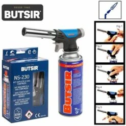 SALDATORE BRUCIATORE SVERNICIATORE CANNELLO A GAS ACC.PIEZO CON CARTUCCIA 227 Gr