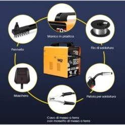 RELAX4LIFE Saldatrice MIG 130, Attrezzatura Per Saldatura Certificata Con Maschera, Alto Livello D’Isolamento H, Dispositivo Di Ventilazione Per Dissipare Calore, AC Regolabile In 4 Posizioni (Giallo) 9 RELAX4LIFE Saldatrice MIG 130, Attrezzatura Per Saldatura Certificata Con Maschera, Alto Livello D’Isolamento H, Dispositivo Di Ventilazione Per Dissipare Calore, AC Regolabile In 4 Posizioni (Giallo) -ProSald Italia 81944963 3