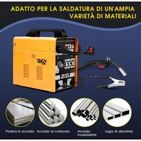 RELAX4LIFE Saldatrice MIG 130, Attrezzatura Per Saldatura Certificata Con Maschera, Alto Livello D’Isolamento H, Dispositivo Di Ventilazione Per Dissipare Calore, AC Regolabile In 4 Posizioni (Giallo) 7 RELAX4LIFE Saldatrice MIG 130, Attrezzatura Per Saldatura Certificata Con Maschera, Alto Livello D’Isolamento H, Dispositivo Di Ventilazione Per Dissipare Calore, AC Regolabile In 4 Posizioni (Giallo) - immagine 5