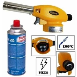 SALDATORE BRUCIATORE SVERNICIATORE CANNELLO A GAS ACC.PIEZO CON CARTUCCIA 227 Gr