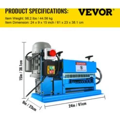 VEVOR Macchina Spellafili Elettrica Potenza 370 W Velocita Di Taglio 27 M/min Spelacavi Portatile Per Il Riciclaggio Del Rame In Lega Di Alluminio Per Rimuovere L'Isolamento In Plastica E Gomma. -ProSald Italia 82818470 2
