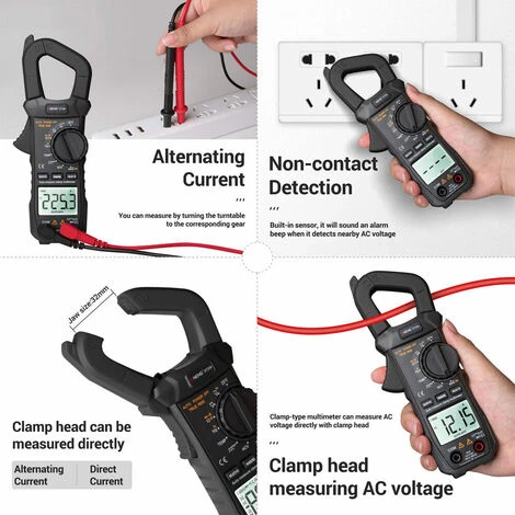 Multimetro Digitale ST209 Pinza Amperometrica 6000 Conteggi True RMS Amp DC/AC Corrente Pinza Tester Misuratori Voltmetro Auto Ranging Display LCD (Nero) 5 Multimetro Digitale ST209 Pinza Amperometrica 6000 Conteggi True RMS Amp DC/AC Corrente Pinza Tester Misuratori Voltmetro Auto Ranging Display LCD (Nero) - immagine 3