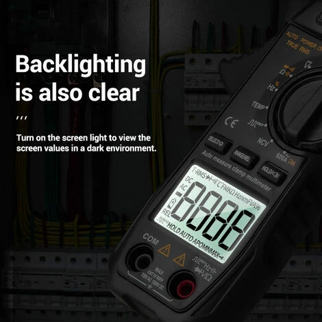 Multimetro Digitale ST209 Pinza Amperometrica 6000 Conteggi True RMS Amp DC/AC Corrente Pinza Tester Misuratori Voltmetro Auto Ranging Display LCD (Nero) 7 Multimetro Digitale ST209 Pinza Amperometrica 6000 Conteggi True RMS Amp DC/AC Corrente Pinza Tester Misuratori Voltmetro Auto Ranging Display LCD (Nero) - immagine 5