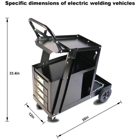 Carrello Mobile Per Saldatura A 4 Cassetti A 2 Strati (Carico 90 Kg) Carrello Utensile Per Saldatura Con Catena 4 Carrello Mobile Per Saldatura A 4 Cassetti A 2 Strati (Carico 90 Kg) Carrello Utensile Per Saldatura Con Catena - immagine 2