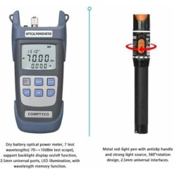 Kit Di Strumenti Per La Chiusura A Freddo In Fibra Ottica Giuntatrice Per Fibre Multifunzionale Misuratore Di Potenza Ottica Pinze Per Cavi Isolate In Gomma Set Di Mannaia Per Fibre -ProSald Italia 85893604 5