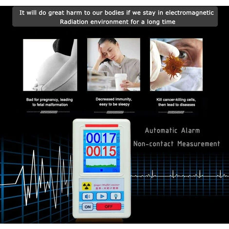 Contatore Geiger Portatile Portatile Rilevatore Multifunzionale Di Radiazioni Nucleari Dosimetro Personale Rilevatori Di Marmo Beta Gamma X-ray Tester (Nero) 5 Contatore Geiger Portatile Portatile Rilevatore Multifunzionale Di Radiazioni Nucleari Dosimetro Personale Rilevatori Di Marmo Beta Gamma X-ray Tester (Nero) - immagine 3