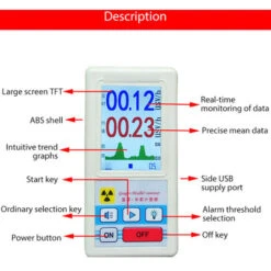 Contatore Geiger Portatile Portatile Rilevatore Multifunzionale Di Radiazioni Nucleari Dosimetro Personale Rilevatori Di Marmo Beta Gamma X-ray Tester (Nero) 11 Contatore Geiger Portatile Portatile Rilevatore Multifunzionale Di Radiazioni Nucleari Dosimetro Personale Rilevatori Di Marmo Beta Gamma X-ray Tester (Nero) -ProSald Italia 85895354 5