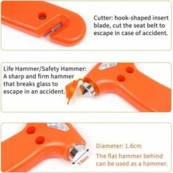 Pezzi Martelli Di Emergenza Per Auto, Betterlife Rompivetri Di Emergenza Per Auto, Fuga Di Emergenza Per Auto Martello Per Rompere La Cintura Di Sicurezza Strumento Di Fuga Di Emergenza, Rosso -ProSald Italia 85907036 2