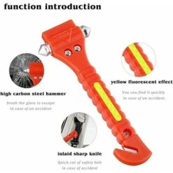 Nuovo Strumento Di Fuga Leggero Da 2 Pezzi Con Martello Di Salvataggio E Taglierina Per Cintura Di Sicurezza Strumento Di Sopravvivenza Di Primo Soccorso 13Thirteen -ProSald Italia 86163704 3