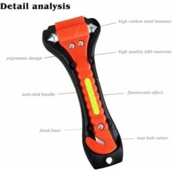 Nuovo Strumento Di Fuga Leggero Da 2 Pezzi Con Martello Di Salvataggio E Taglierina Per Cintura Di Sicurezza Strumento Di Sopravvivenza Di Primo Soccorso 13Thirteen -ProSald Italia 86163704 4