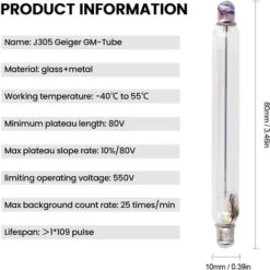 J305 Geiger Counter Tube Rivelatore Di Radiazioni Nucleari Accessorio Per Monitor Di Radiazioni A Tubo GM -ProSald Italia 87413230 4