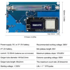Contatore Geiger Open-source Display OLED Rilevatore Di Radiazioni Nucleari Set Tester Per Piastrelle Di Marmo Iodio 131 Monitor Per Radiazioni -ProSald Italia 87413286 4