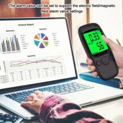 Display LCD Portatile Palmare Rilevatore Di Radiazioni Elettromagnetiche Dispositivo Di Misurazione Della Temperatura Del Campo Elettrico Del Campo Magnetico Con Funzione Slarm Sonora E Luminosa (nero -ProSald Italia 87413374 3