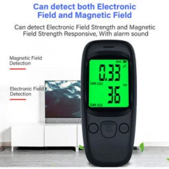 Display LCD Portatile Palmare Rilevatore Di Radiazioni Elettromagnetiche Dispositivo Di Misurazione Della Temperatura Del Campo Elettrico Del Campo Magnetico Con Funzione Slarm Sonora E Luminosa (nero -ProSald Italia 87413374 5