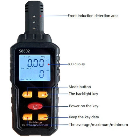 Dosimetro Digitale Portatile 3 In 1 Campo Elettrico Campo Magnetico Temperatura Rilevatore Multifunzionale Home Office Tester Di Radiazioni Allarme Luminoso Display LCD Con Retroilluminazione 6 Dosimetro Digitale Portatile 3 In 1 Campo Elettrico Campo Magnetico Temperatura Rilevatore Multifunzionale Home Office Tester Di Radiazioni Allarme Luminoso Display LCD Con Retroilluminazione - immagine 4