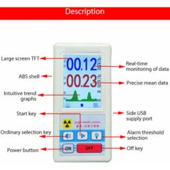 Contatore Geiger Portatile Portatile Rivelatore Di Radiazioni Nucleari Multifunzionale Personals Dosimetro Rivelatori Di Marmo Beta Gamma X-ray Tester ,White -ProSald Italia 89822337 5