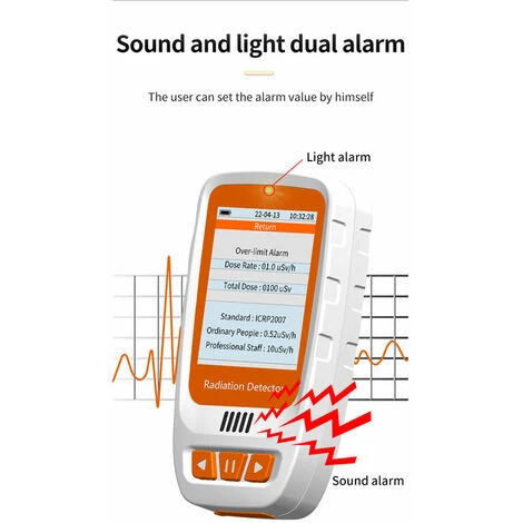 Contatore Geiger GM Rilevatore Di Radiazioni Nucleari Allarme Di Rilevamento Della Radioattività Della Dose Personale Marmorizzata Ampio Display A Colori TFT2.0 Il Valore Dell'allarme Può Essere Impos 5 Contatore Geiger GM Rilevatore Di Radiazioni Nucleari Allarme Di Rilevamento Della Radioattività Della Dose Personale Marmorizzata Ampio Display A Colori TFT2.0 Il Valore Dell'allarme Può Essere Impos - immagine 3