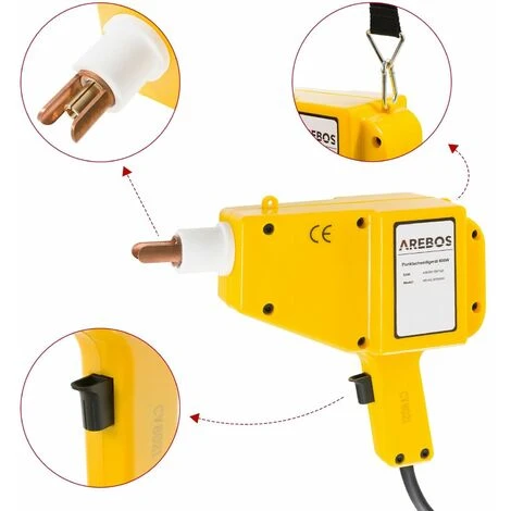 AREBOS Saldatore A Punti Spotter Dispositivo Di Saldatura Perni Rigonfiamento 800 W 5 AREBOS Saldatore A Punti Spotter Dispositivo Di Saldatura Perni Rigonfiamento 800 W - immagine 3