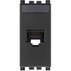 Presa RJ45 Con Connettore NetSafe Cat6 Serie Civile Vimar Arkè Grigio Cod. 19339.13