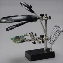Stazione Di Saldatura Di Terza Mano 5 Led Lente D'ingrandimento 2.5x / 7.5x / 10x Lente Di Supporto Con Morsetto Per Modellazione Di Riparazione Di Saldatura -ProSald Italia 94163199 5