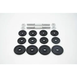 Set Di Barre + 20 Kg Di Manubri In Acciaio Con Custodia Di Trasporto - Barre, Dischi, Tappi Inclusi -ProSald Italia 95057363 3