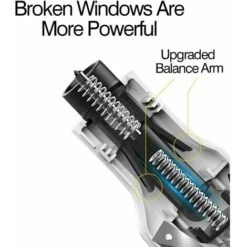 Martello Rompivetro Automatico Martello Di Sicurezza Per Auto, Martelli Di Emergenza Con Rompivetri E Tagliacinture, Strumento Di Salvataggio Portachiavi Portatile 2 Pezzi Nero Bianco ， -ProSald Italia 96191578 3