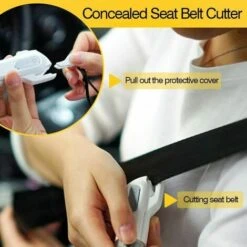 Martello Rompivetro Automatico Martello Di Sicurezza Per Auto, Martelli Di Emergenza Con Rompivetri E Tagliacinture, Strumento Di Salvataggio Portachiavi Portatile 2 Pezzi Nero Bianco ， -ProSald Italia 96191578 5