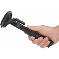 Martello Di Sicurezza Per Auto - Manico Lungo Martello Di Sicurezza Per Auto Multifunzione Veicolo Di Emergenza Martello Per Vetri Rotti Strumento Di Fuga Di Emergenza Per Auto Nero ，