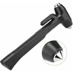 Martello Di Sicurezza Per Auto - Manico Lungo Martello Di Sicurezza Per Auto Multifunzione Veicolo Di Emergenza Martello Per Vetri Rotti Strumento Di Fuga Di Emergenza Per Auto Nero ， -ProSald Italia 96195579 3