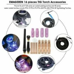 Kit Di Morsetti TIG Da 16 Pezzi WP - 17/18/26 Kit Di Saldatura Per Torcia Con Cappuccio Per Ugello In Ceramica Per Torcia TIG -ProSald Italia 96204084 5