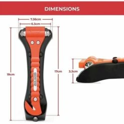 Tagliacinture Per Cinture Di Sicurezza Per Finestrini - Martello Per Salvataggio Auto Con Taglierino Per Cinture Di Sicurezza Affilato, Strumenti Di Fuga A Doppia Estremità Per Rompere Vetri In Caso D -ProSald Italia 97077053 3