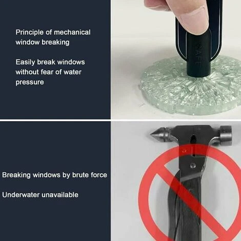 Martello Di Sicurezza Per Auto, Rompivetro Con Taglierina Per Cintura Di Sicurezza - Martello Per Vetri Per Finestrini Automatici In Metallo Strumento Di Fuga Emergente Per Autosoccorso 5 Martello Di Sicurezza Per Auto, Rompivetro Con Taglierina Per Cintura Di Sicurezza - Martello Per Vetri Per Finestrini Automatici In Metallo Strumento Di Fuga Emergente Per Autosoccorso - immagine 3