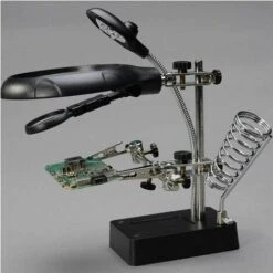 Stazione Di Saldatura Di Terza Mano 5 LED Lente D'ingrandimento 2.5X / 7.5X / 10X Supporto Per Obiettivo Con Morsetto Per Modellazione Di Riparazione Di Saldatura -ProSald Italia 98111609 5