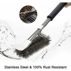Spazzola Per Barbecue Con Spatola In Acciaio Inossidabile 304 E Manico Lungo - Ideale Per Griglia A Carbone O Elettrica, Kueatily -ProSald Italia 98381320 5