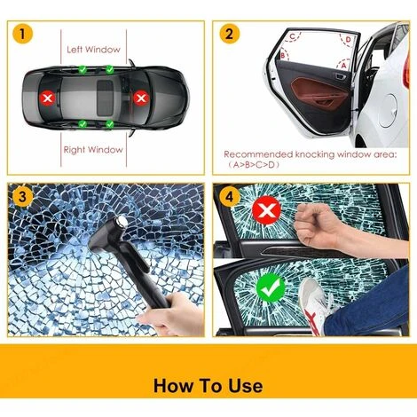 Martello Di Sicurezza Per Auto Rompivetro Per Finestre Strumenti Di Fuga Automobilistici Cintura Di Sicurezza Martello Di Salvataggio Automatico Multiuso, Kueatily 4 Martello Di Sicurezza Per Auto Rompivetro Per Finestre Strumenti Di Fuga Automobilistici Cintura Di Sicurezza Martello Di Salvataggio Automatico Multiuso, Kueatily - immagine 2