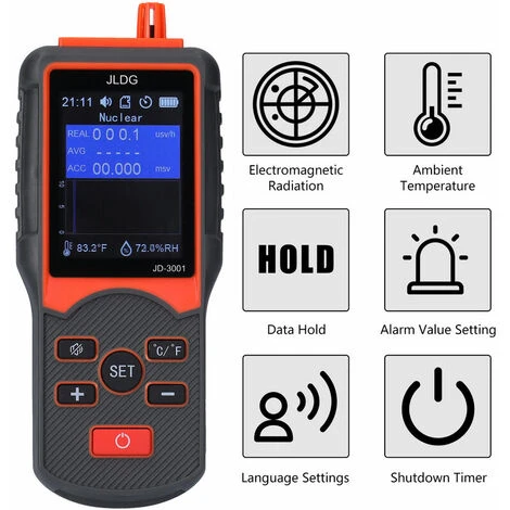 Contatore Geiger Portatile 2 In 1 + Rilevatore Di Radiazioni Nucleari, Misuratore Di Temperatura E Umidità Multifunzione Con Funzione Di Esportazione Dati 7 Contatore Geiger Portatile 2 In 1 + Rilevatore Di Radiazioni Nucleari, Misuratore Di Temperatura E Umidità Multifunzione Con Funzione Di Esportazione Dati - immagine 5