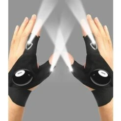 Guanti Con Torcia A LED, Regali Per Uomo, Lui, Papà, Fidanzato, Fantastico Gadget, Luci A Mani Libere Per Campeggio, Pesca, Riparazione, Festa Del Papà, Natale, Compleanno, Nero, 1 Paio