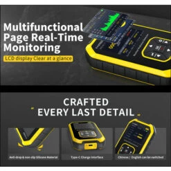 Rilevatore Di Radiazioni Nucleari Contatore Geiger Misuratore Di Radiazioni LCD Portatile Dosimetro Raggi X Raggi γ Raggi β Tester Di Radioattività (Nero) -ProSald Italia 98711857 3