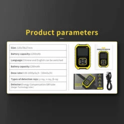 Rilevatore Di Radiazioni Nucleari Contatore Geiger Misuratore Di Radiazioni LCD Portatile Dosimetro Raggi X Raggi γ Raggi β Tester Di Radioattività (Nero) -ProSald Italia 98711857 5